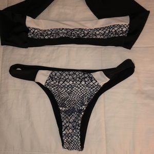 Black and white bikini